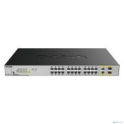 D-Link DGS-1026MP/B2A Неуправляемый коммутатор с 24 портами 10/100/1000Base-T, 2 комбо-портами 100/1000Base-T/SFP (24 порта PoE 802.3af/at, PoE-бюджет 370 Вт) Товар под заказ