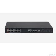 DAHUA DH-S4220-16GT-190 16-портовый гигабитный управляемый коммутатор с PoE, уровень L2, 16xRJ45 1Gb PoE, 2xRJ45 1Gb, 2xSFP 1Gb, суммарно до 190Вт, коммутация 56 Гбит/с, MAC-таблица 8к Товар под заказ